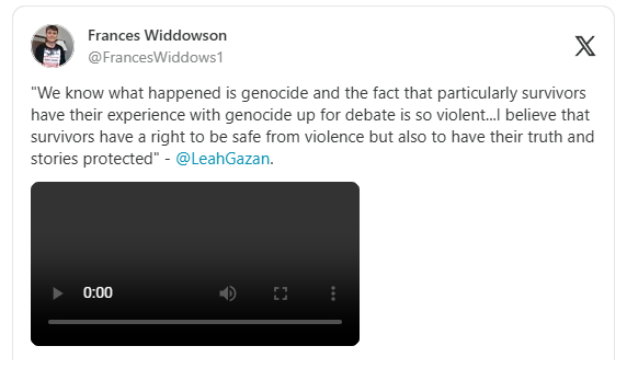 Frances Widdowson X Post on Leah Gazan