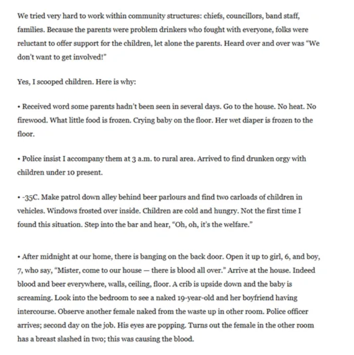 Sixties Scoop Testimony